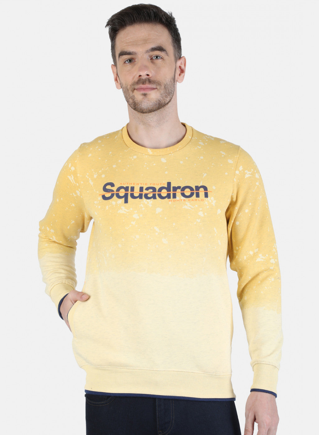 Men Yellow Printed Sweatshirt