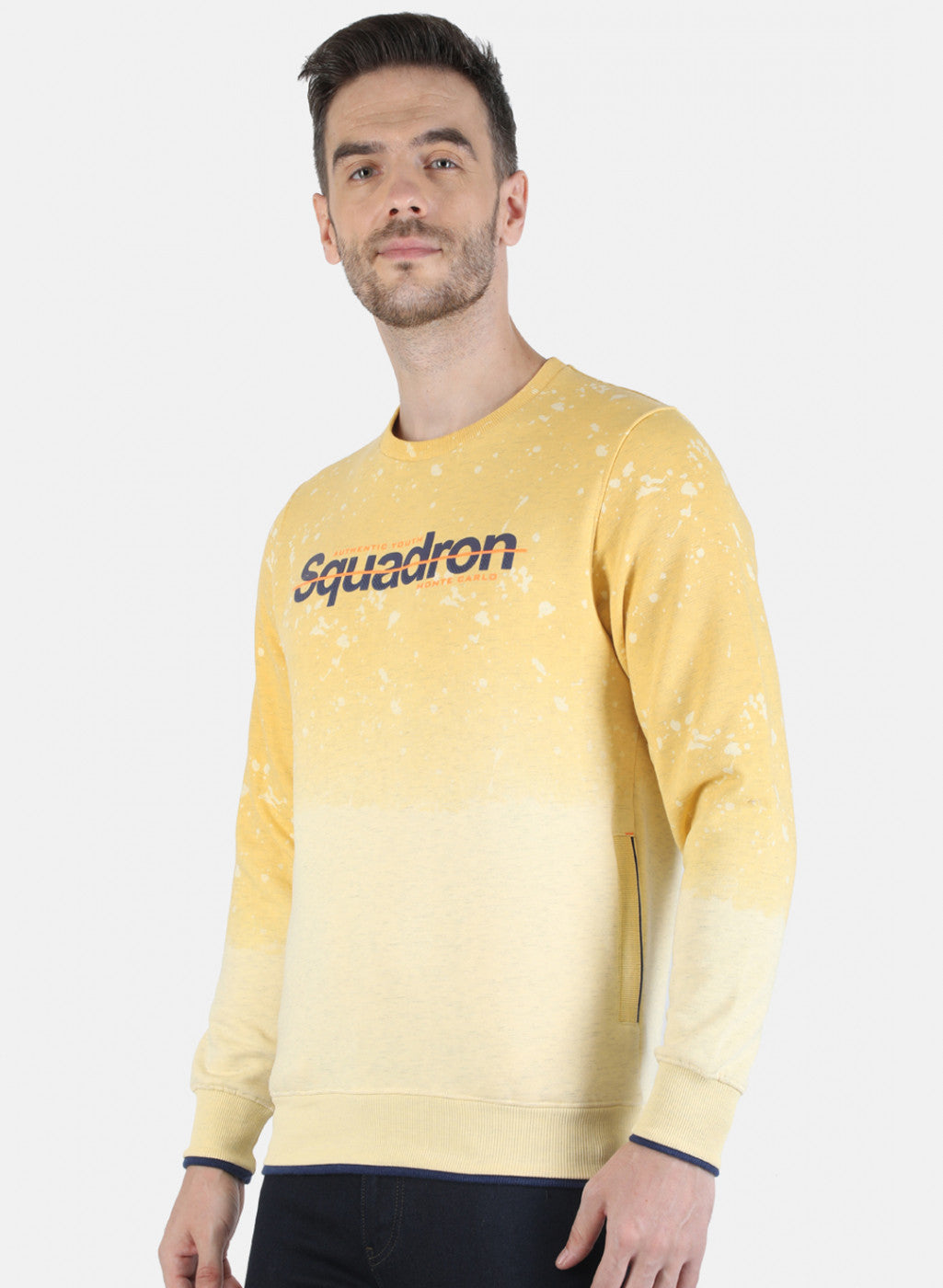 Men Yellow Printed Sweatshirt