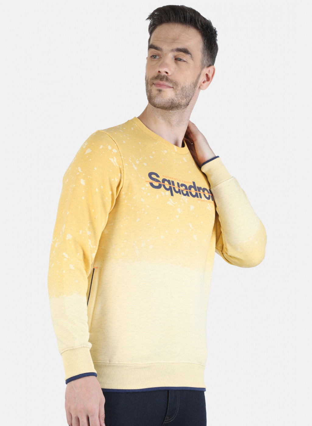 Men Yellow Printed Sweatshirt
