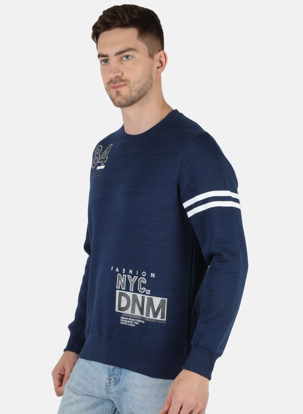 Men Blue Printed Sweatshirt
