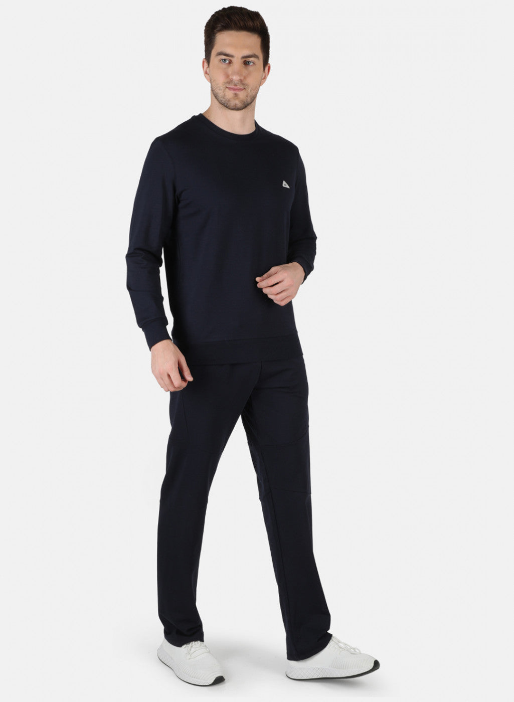 Men Blue Solid Tracksuit