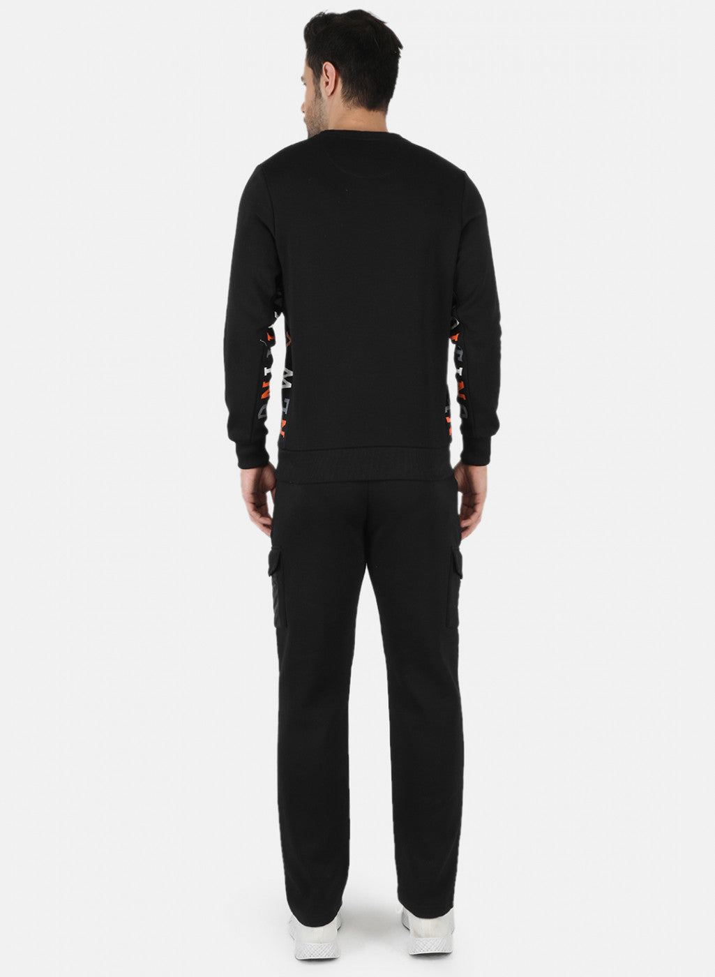 Men Black Printed Tracksuit