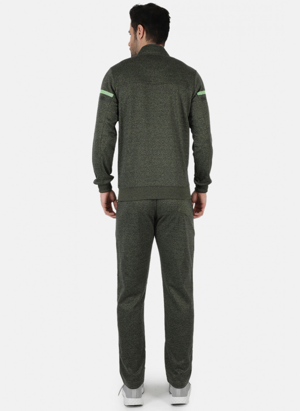 Men Green Solid Tracksuit