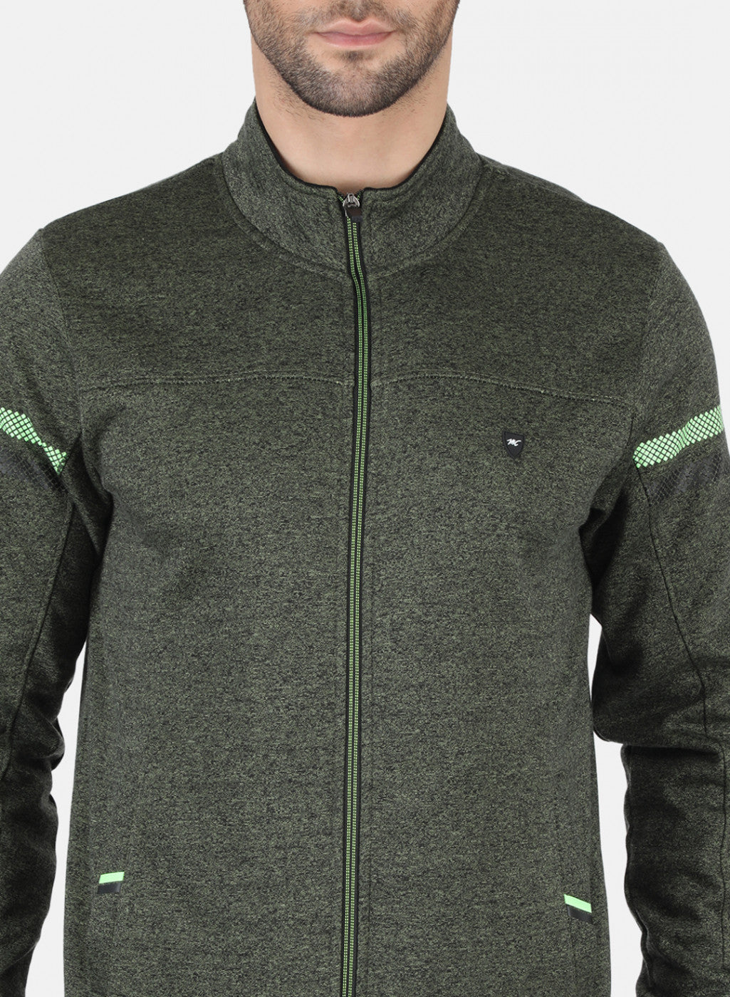 Men Green Solid Tracksuit