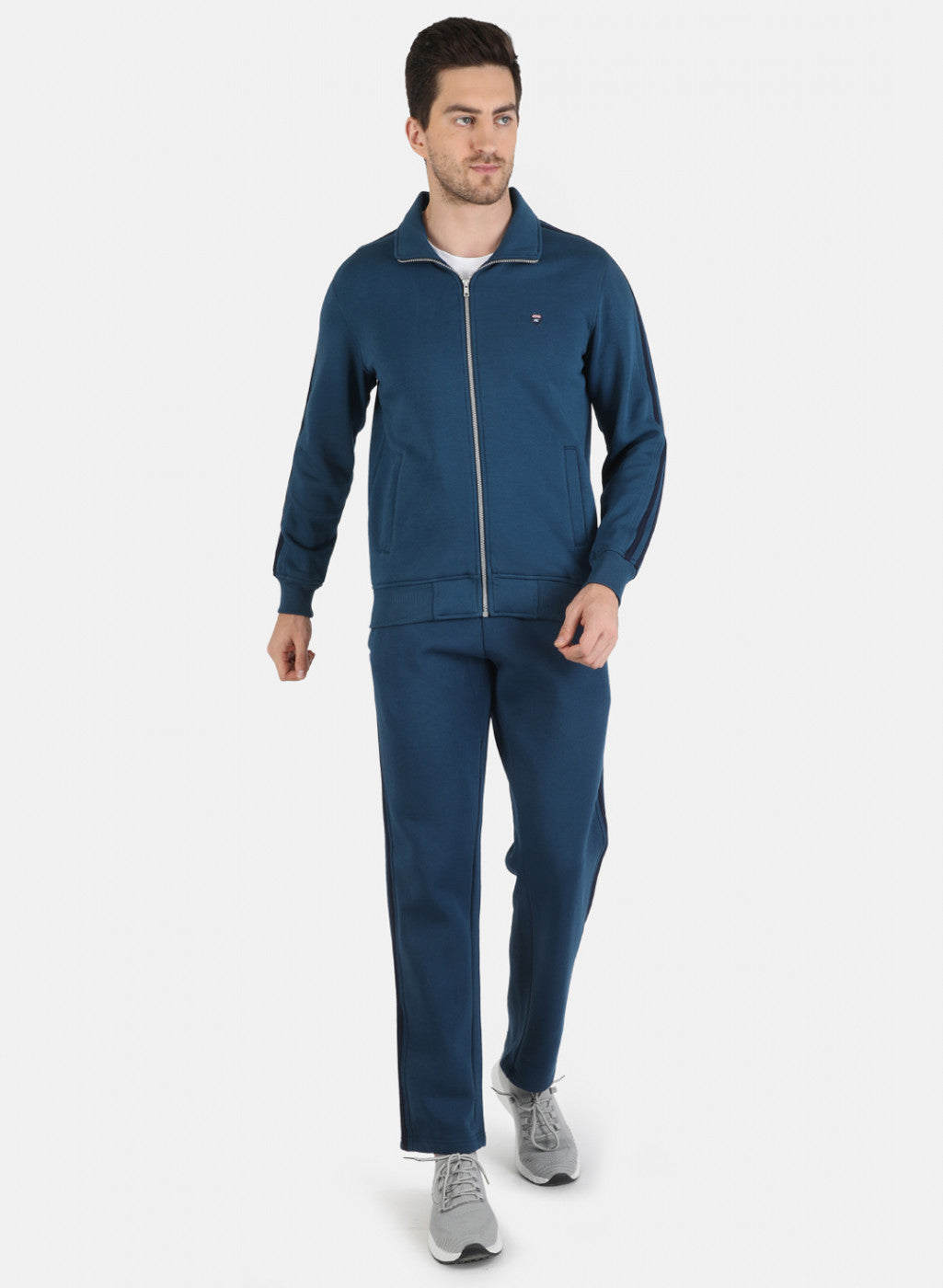 Men Blue Solid Tracksuit