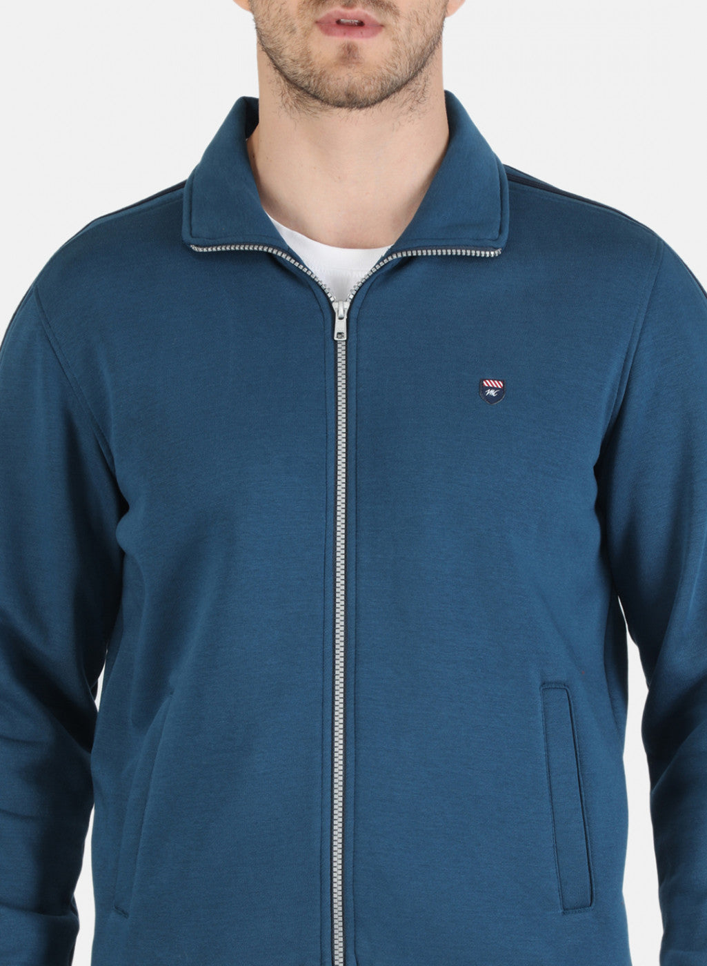 Men Blue Solid Tracksuit