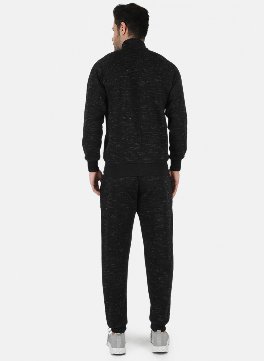 Men Black Solid Tracksuit