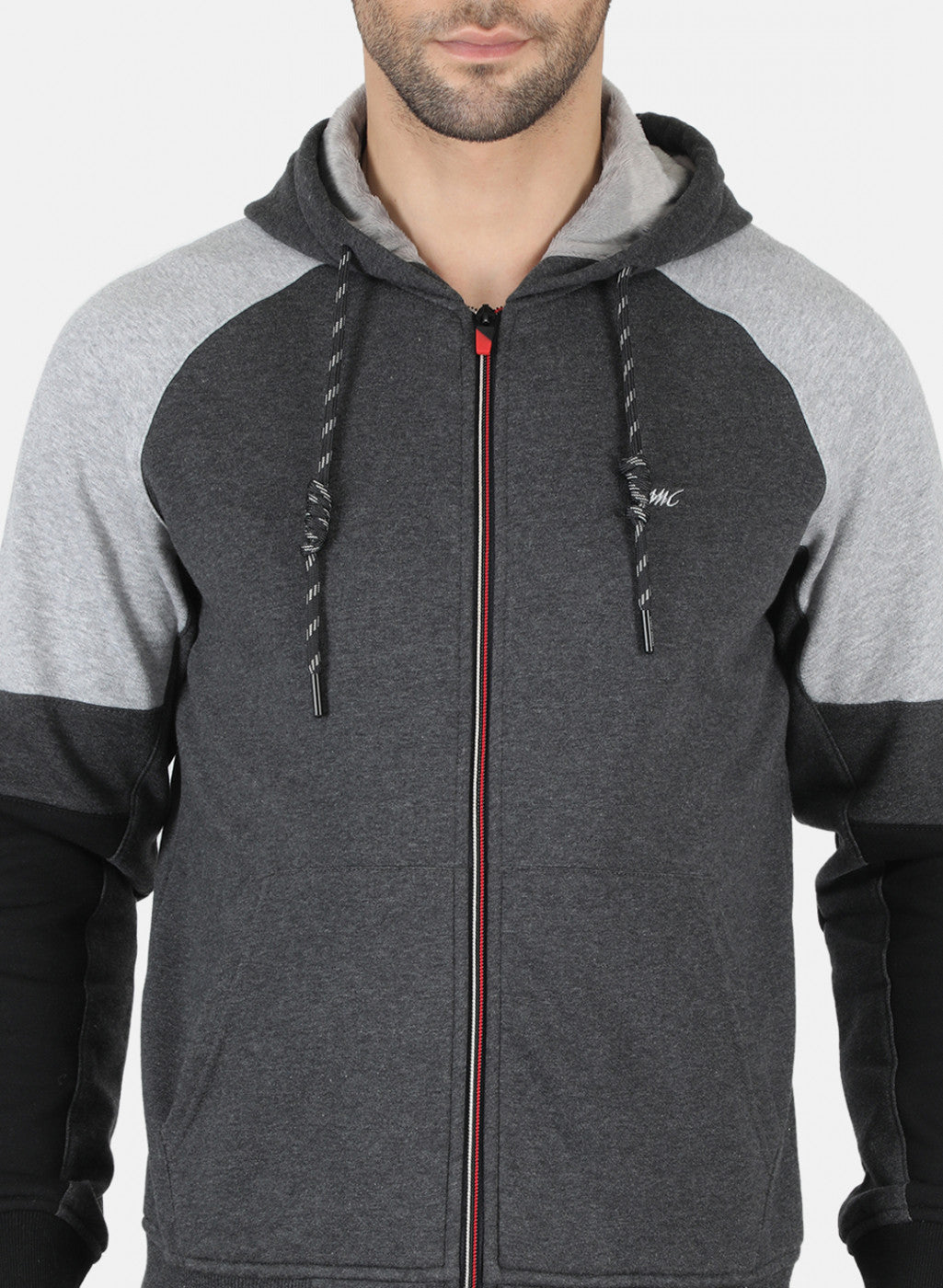 Men Grey Solid Tracksuit