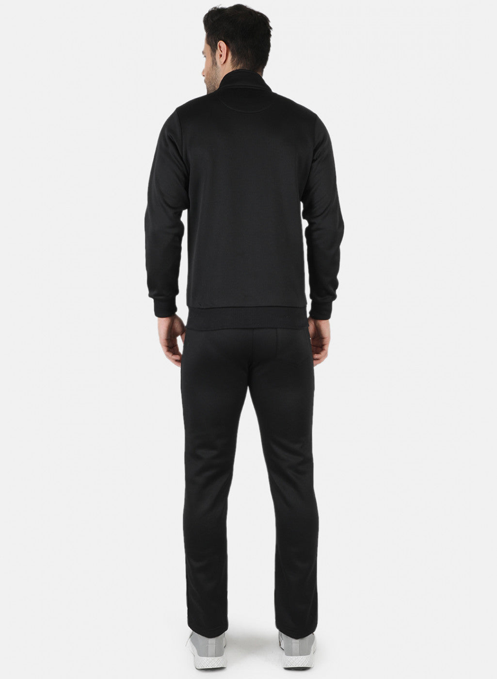 Men Black Solid Tracksuit