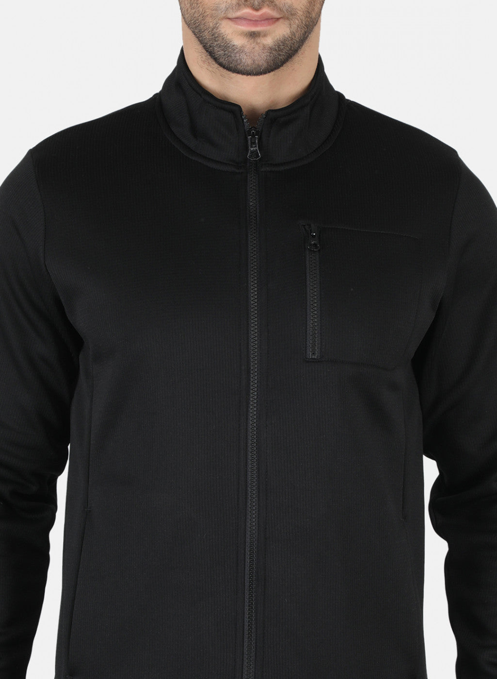 Men Black Solid Tracksuit