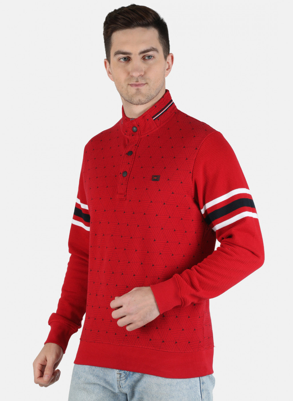 Men Red Printed Sweatshirt