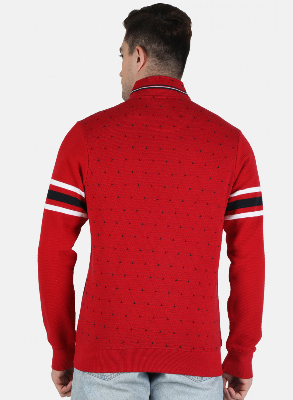 Men Red Printed Sweatshirt