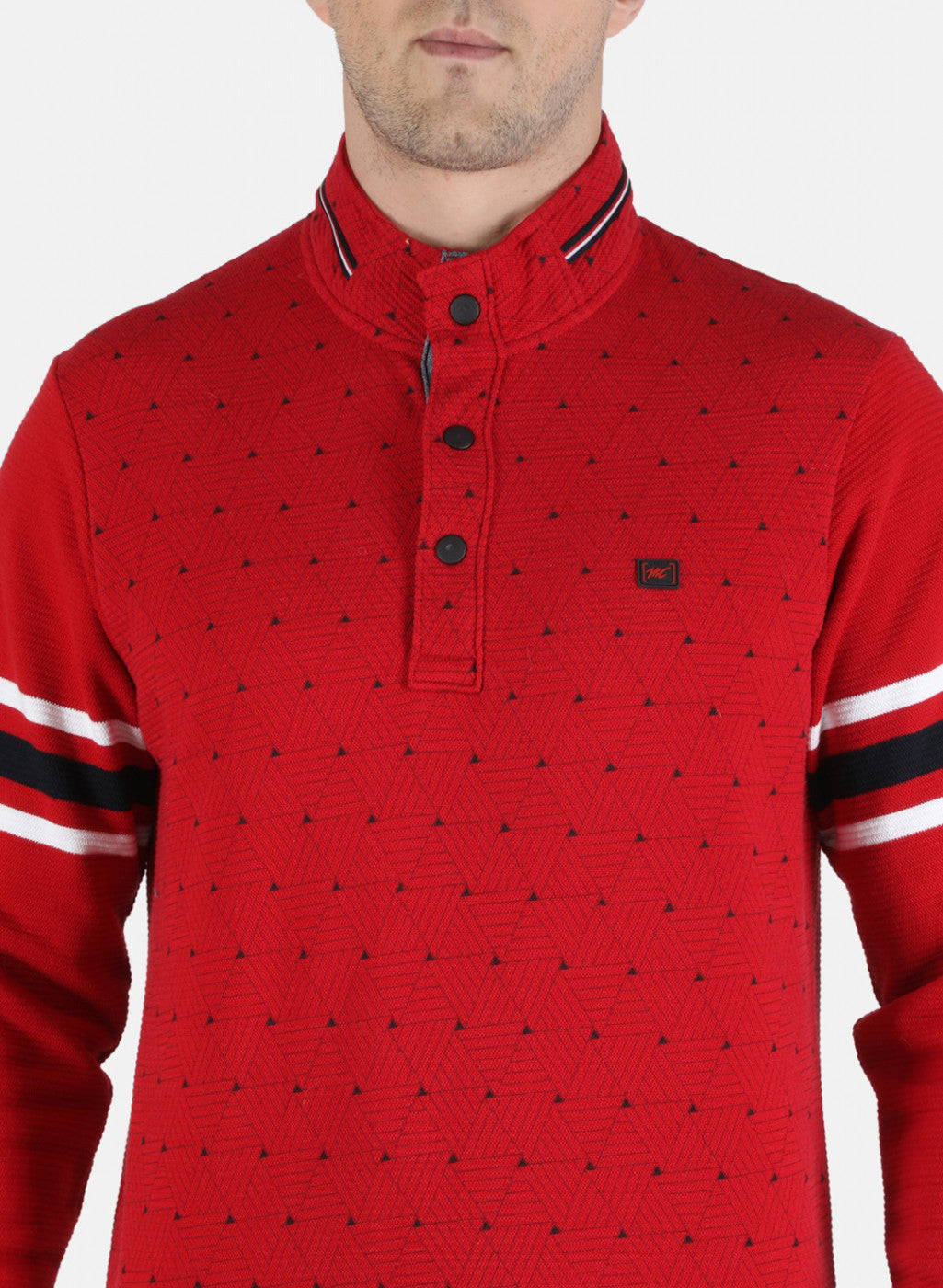 Men Red Printed Sweatshirt