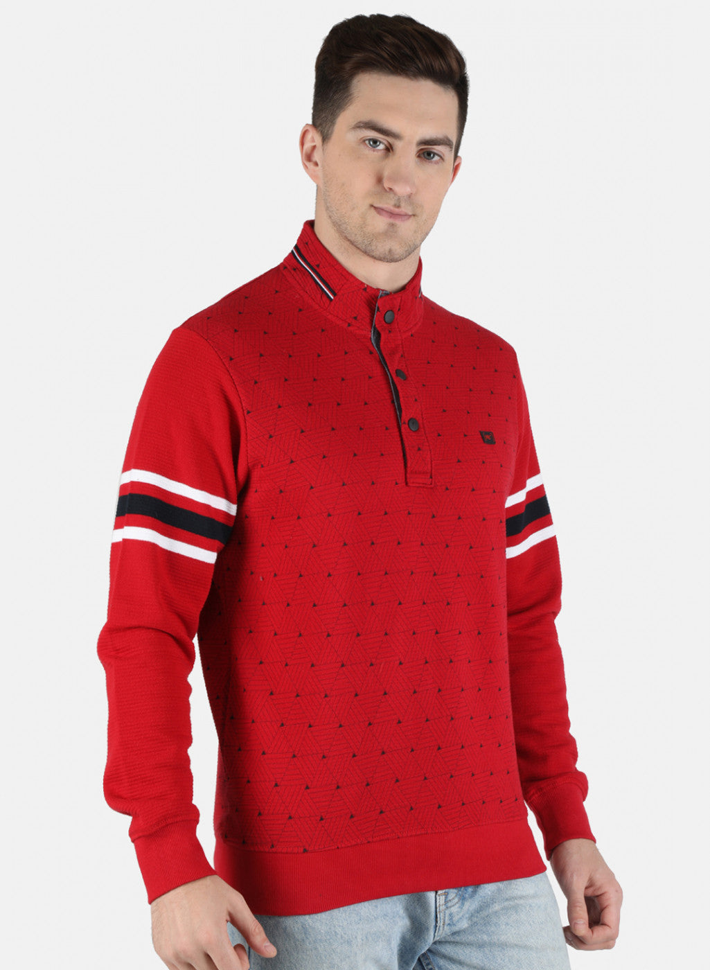 Men Red Printed Sweatshirt