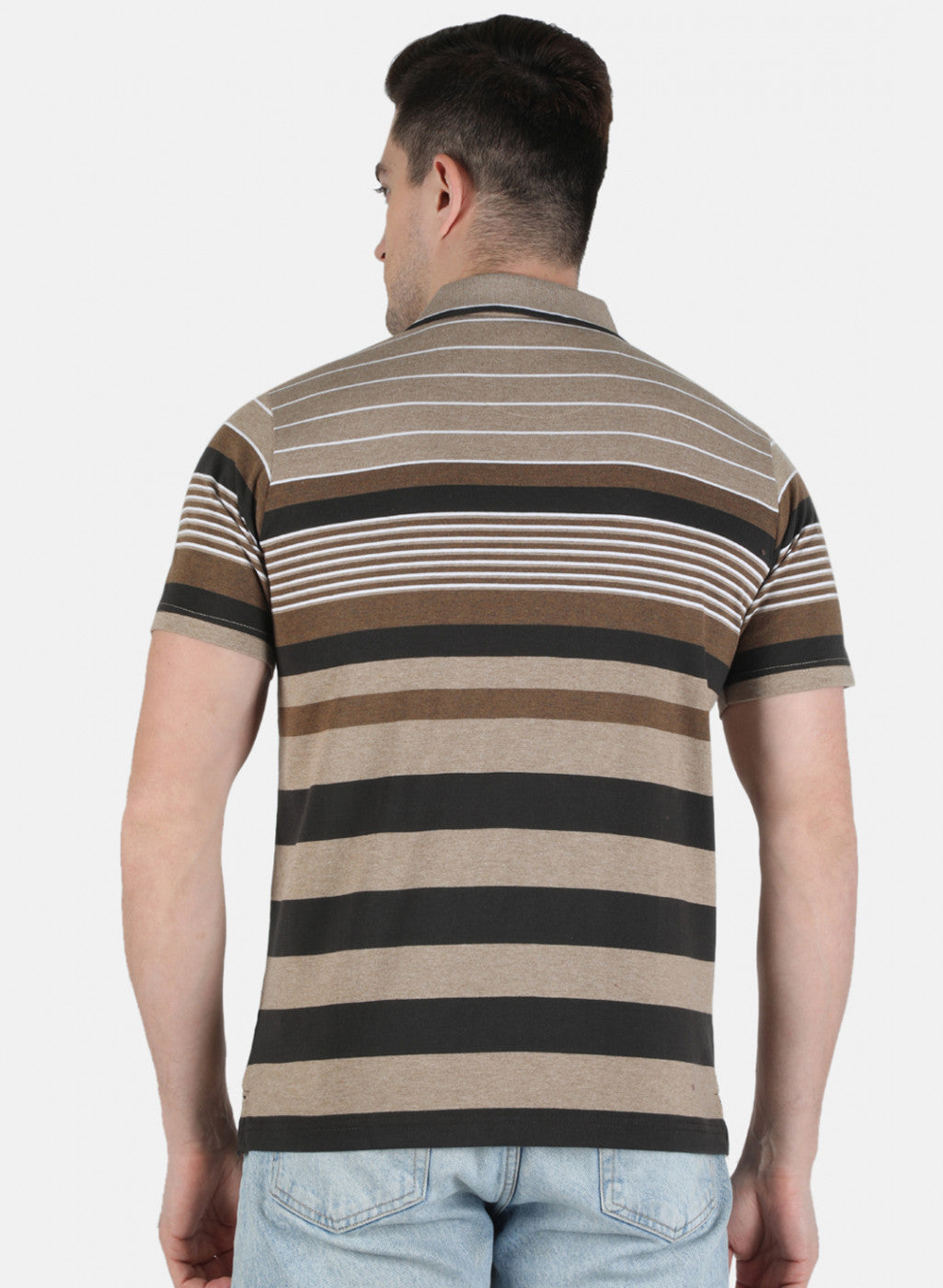 Men Brown Stripe T-Shirt