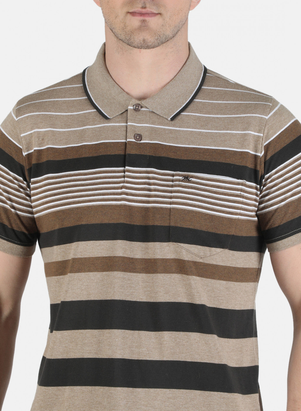 Men Brown Stripe T-Shirt