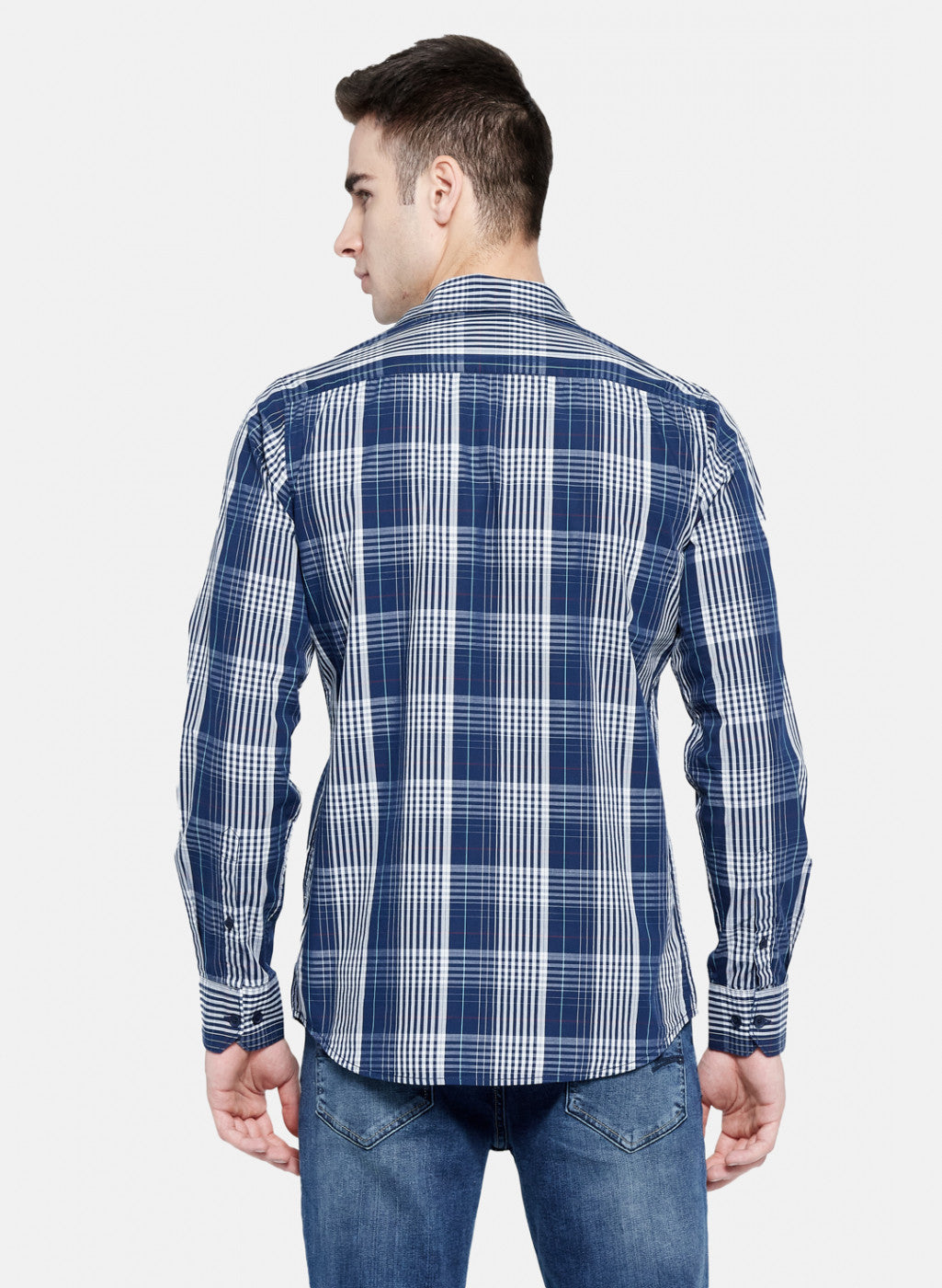 Mens NAvy Blue Check Shirt