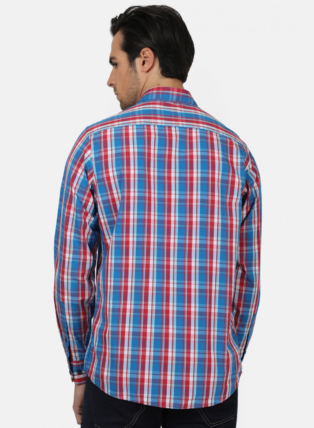 Men Blue Check Shirts