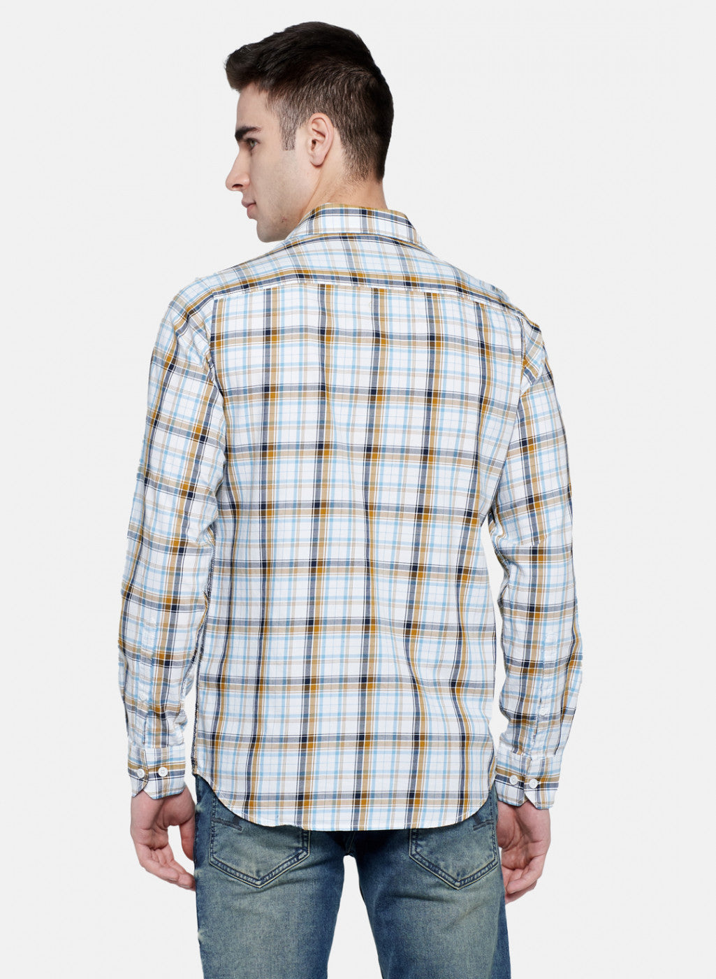 Mens Mustard Check Shirt