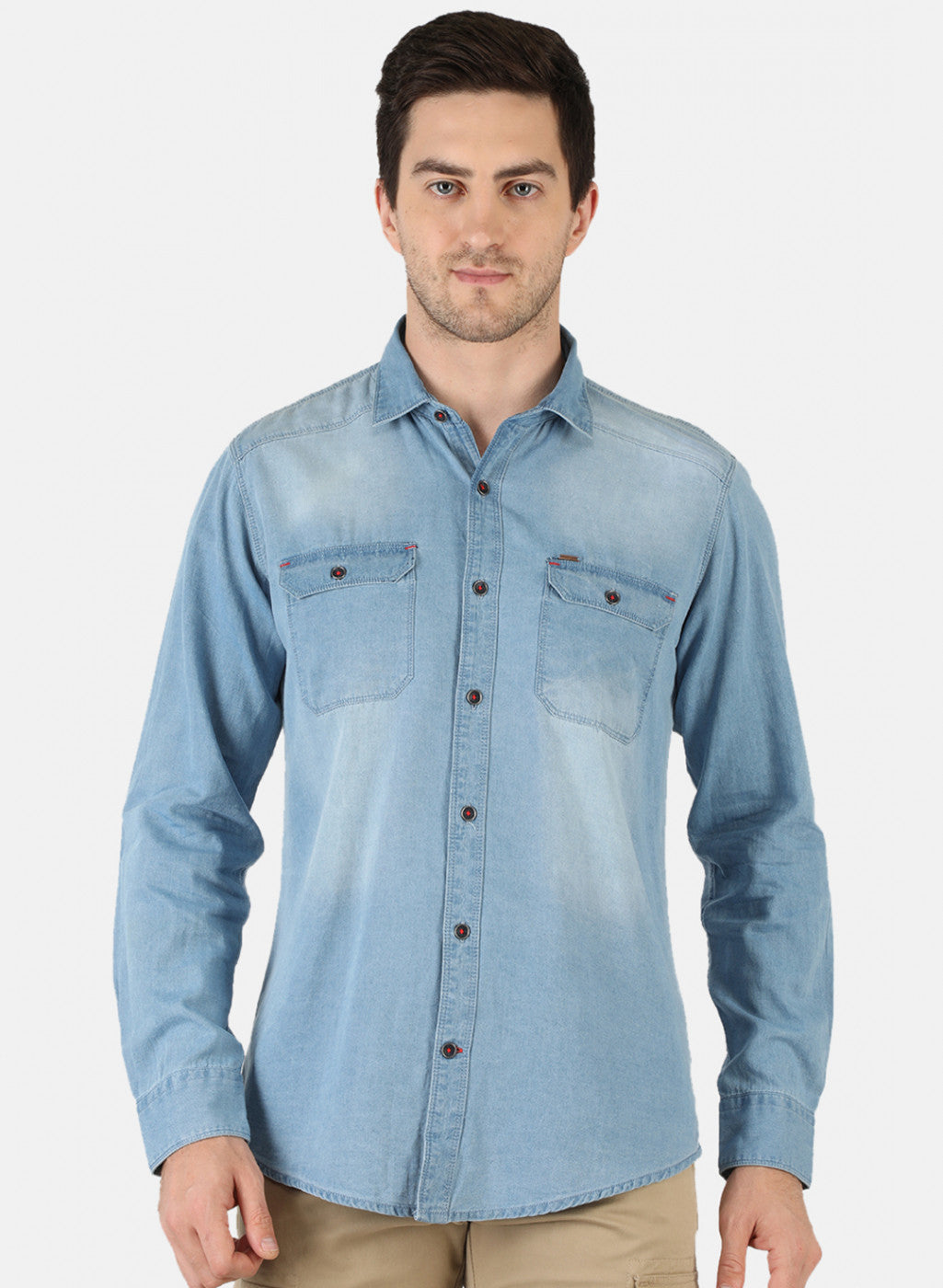 Men Blue Solid Shirt