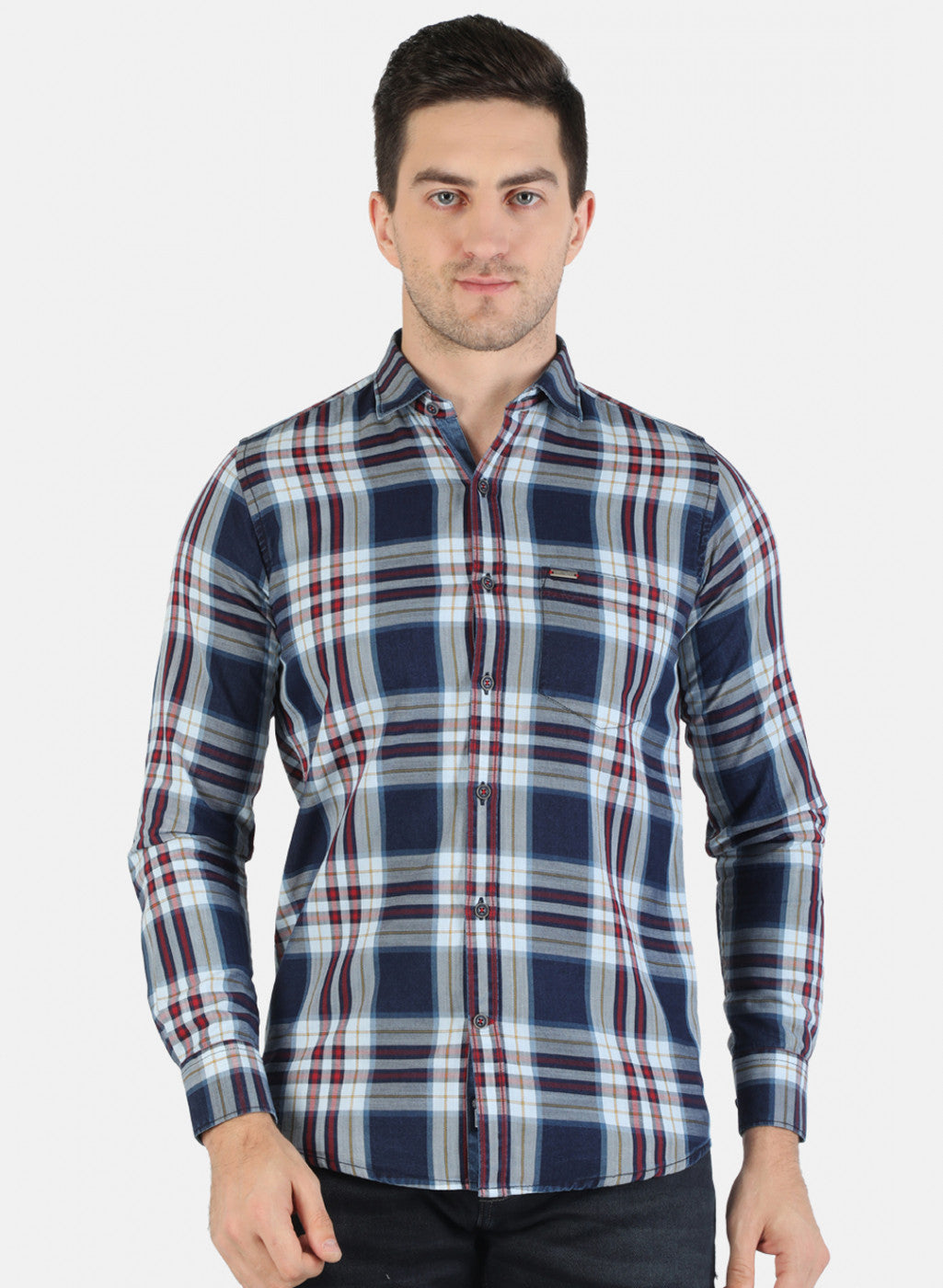 Men Red Check Shirt