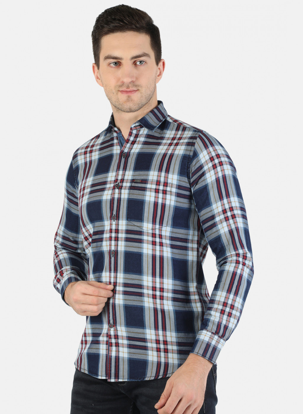Men Red Check Shirt