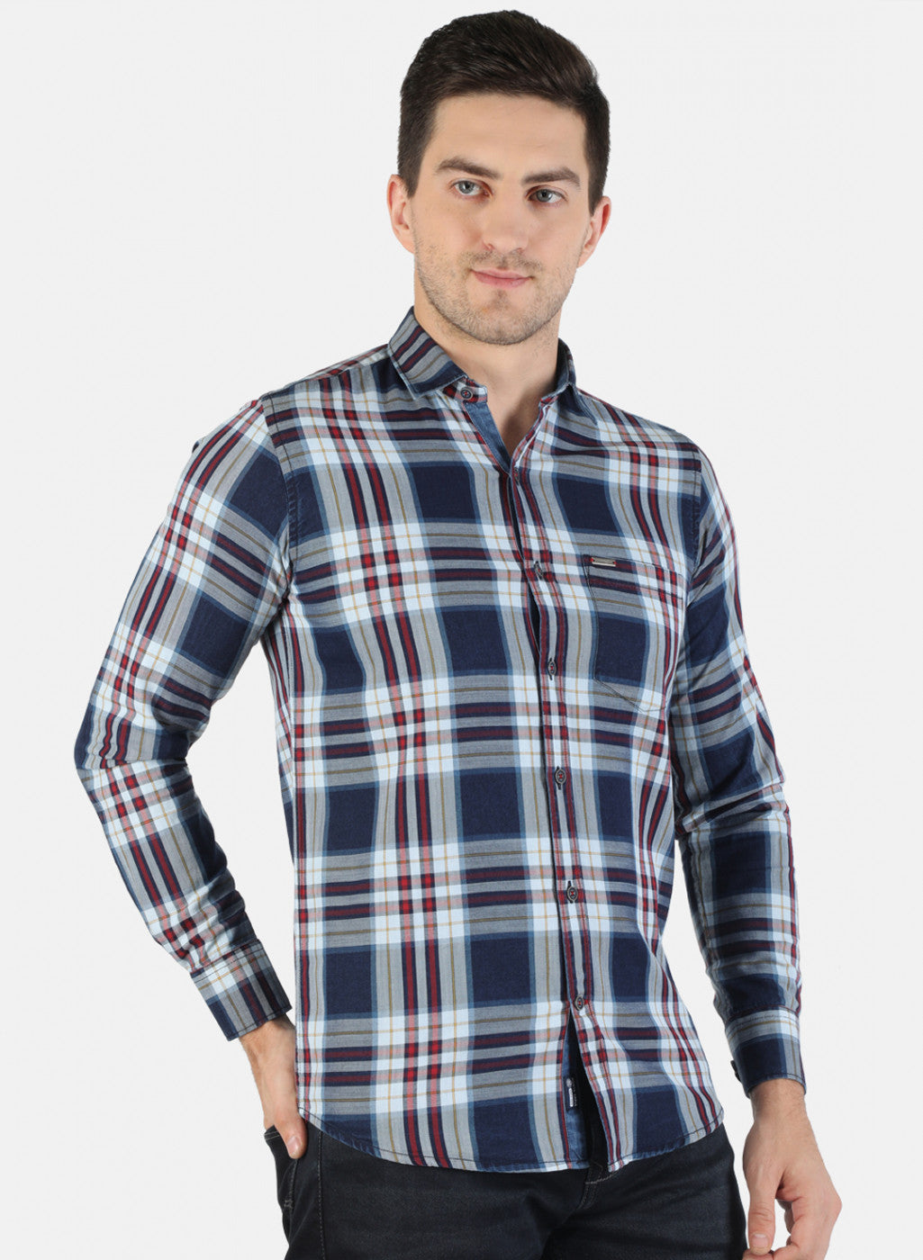 Men Red Check Shirt
