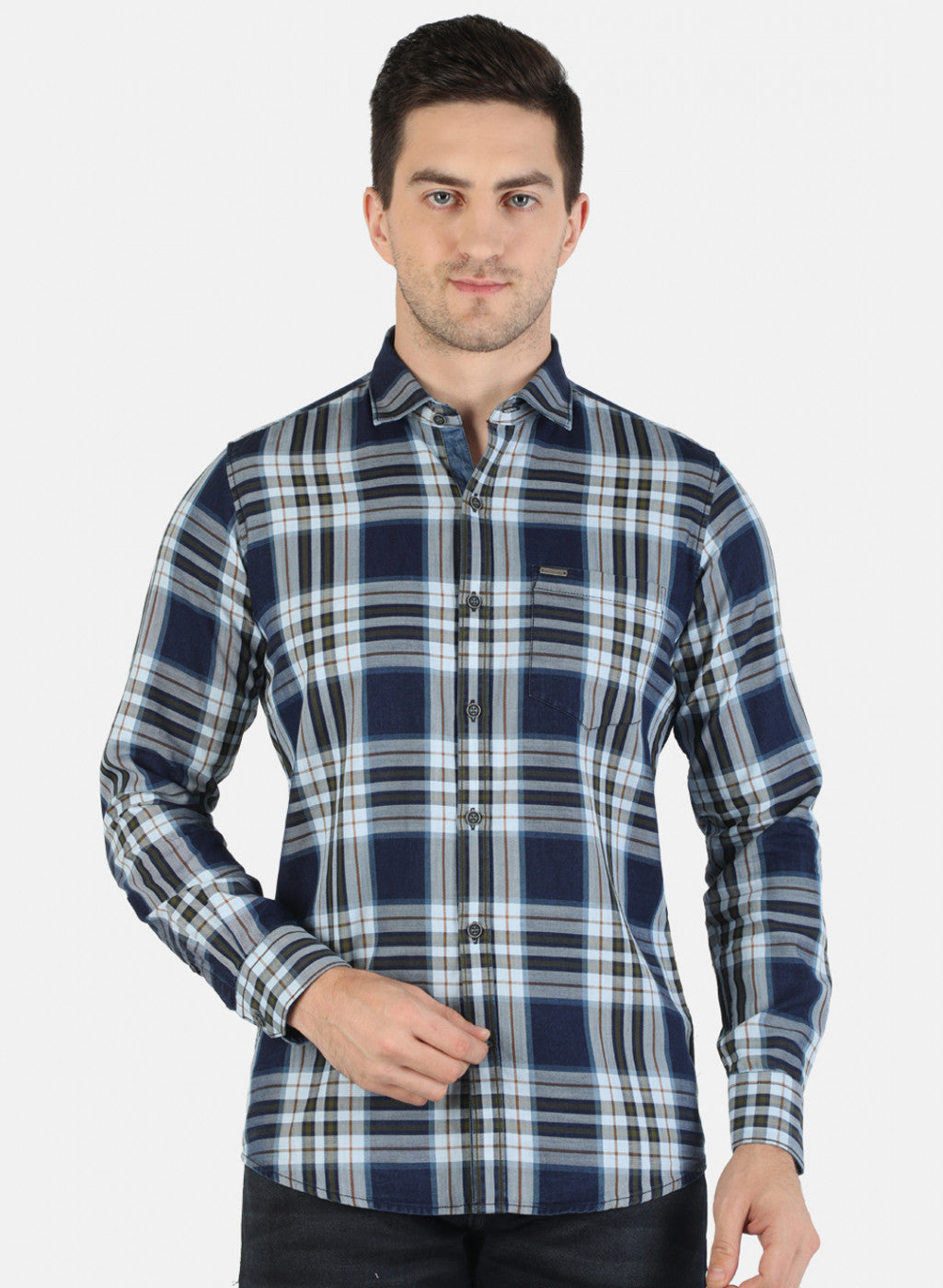 Men Green Check Shirt