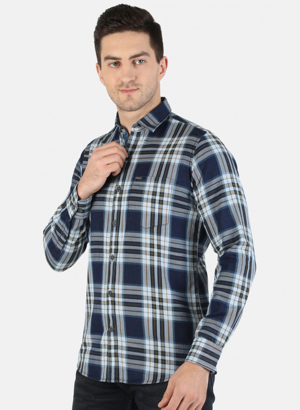 Men Green Check Shirt