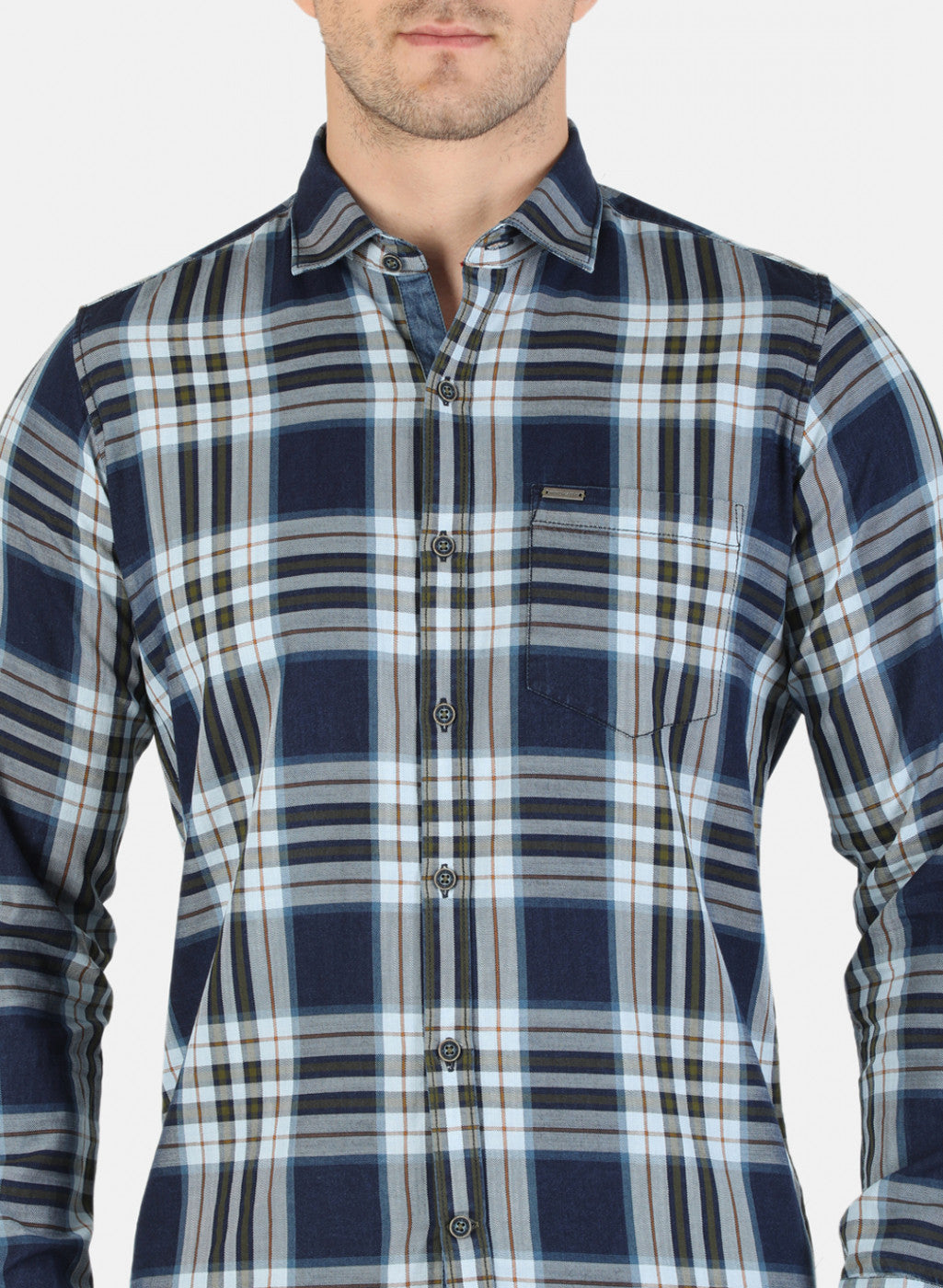 Men Green Check Shirt