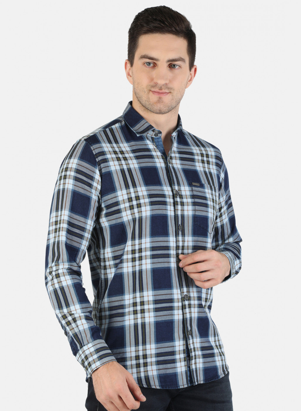 Men Green Check Shirt