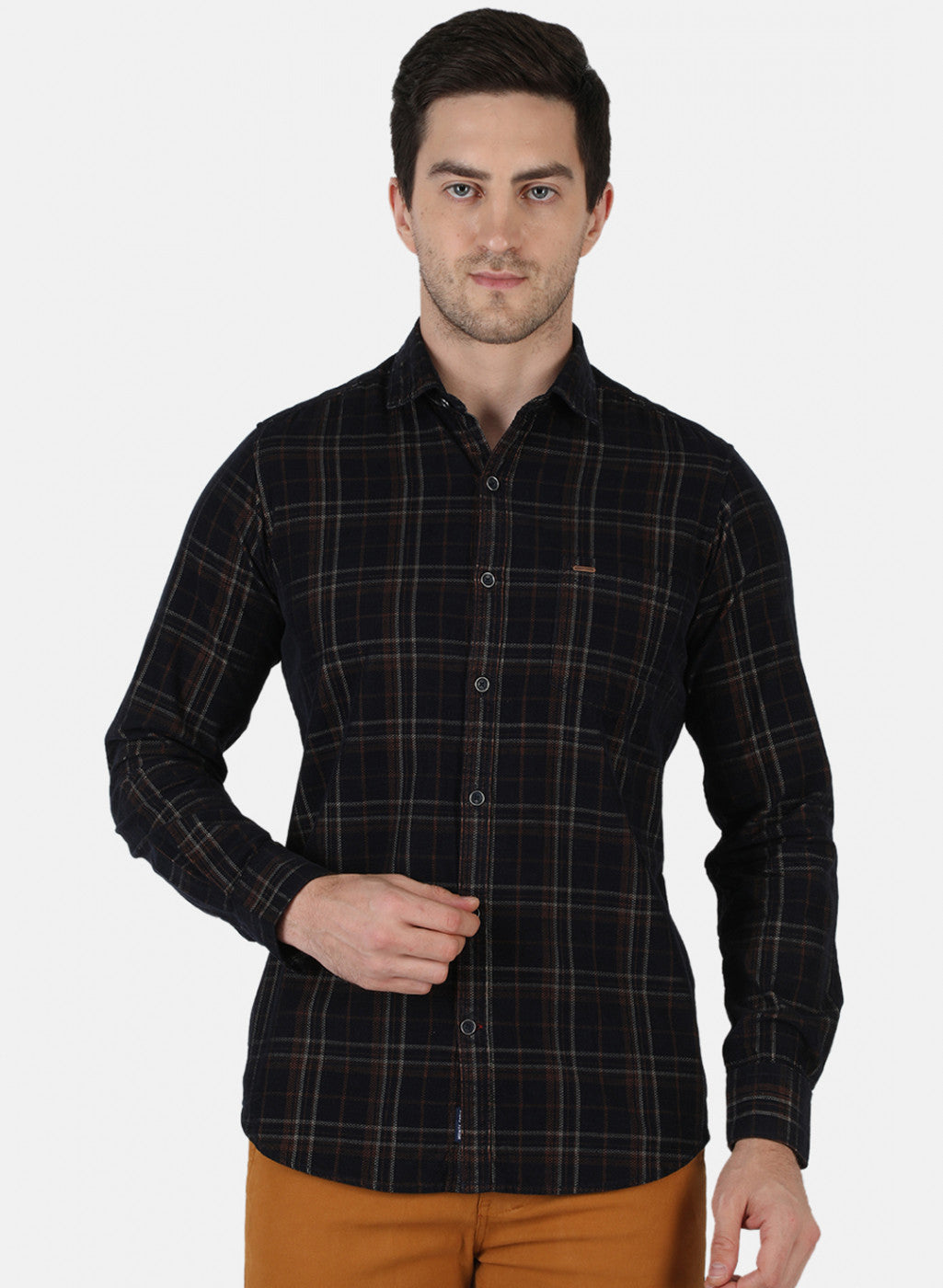 Men Black Check Shirt