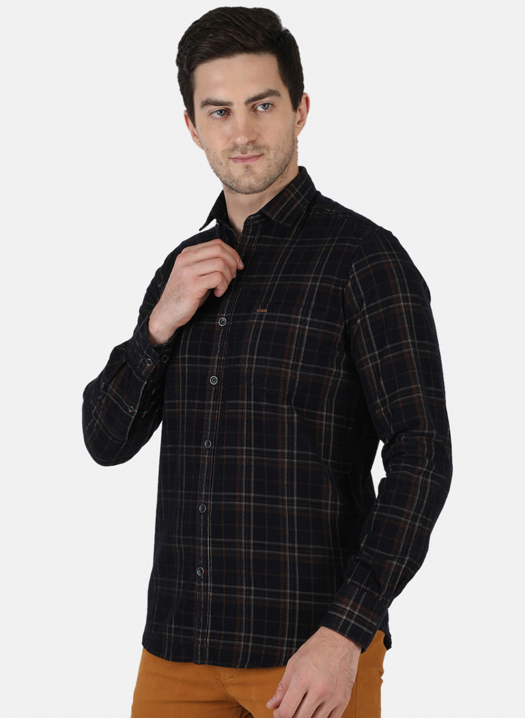 Men Black Check Shirt