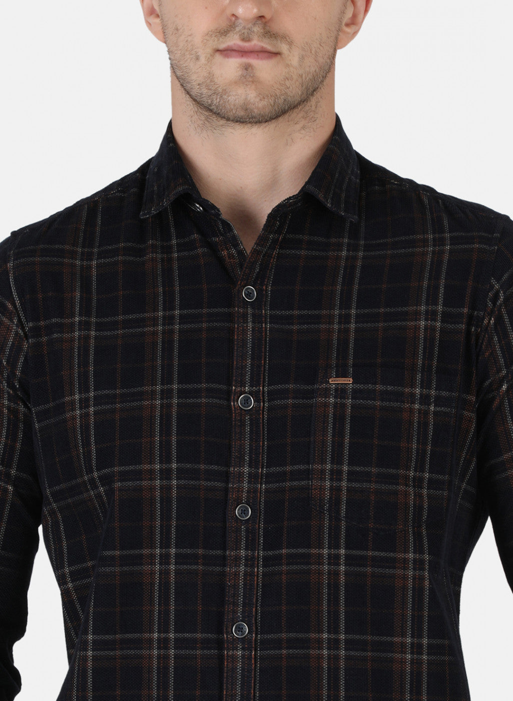 Men Black Check Shirt