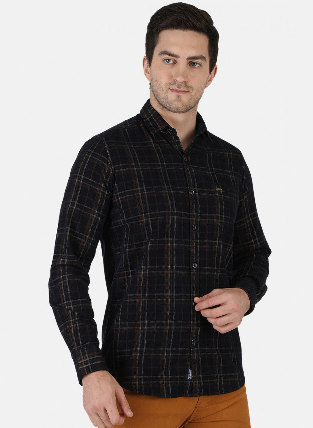 Men Black Check Shirt