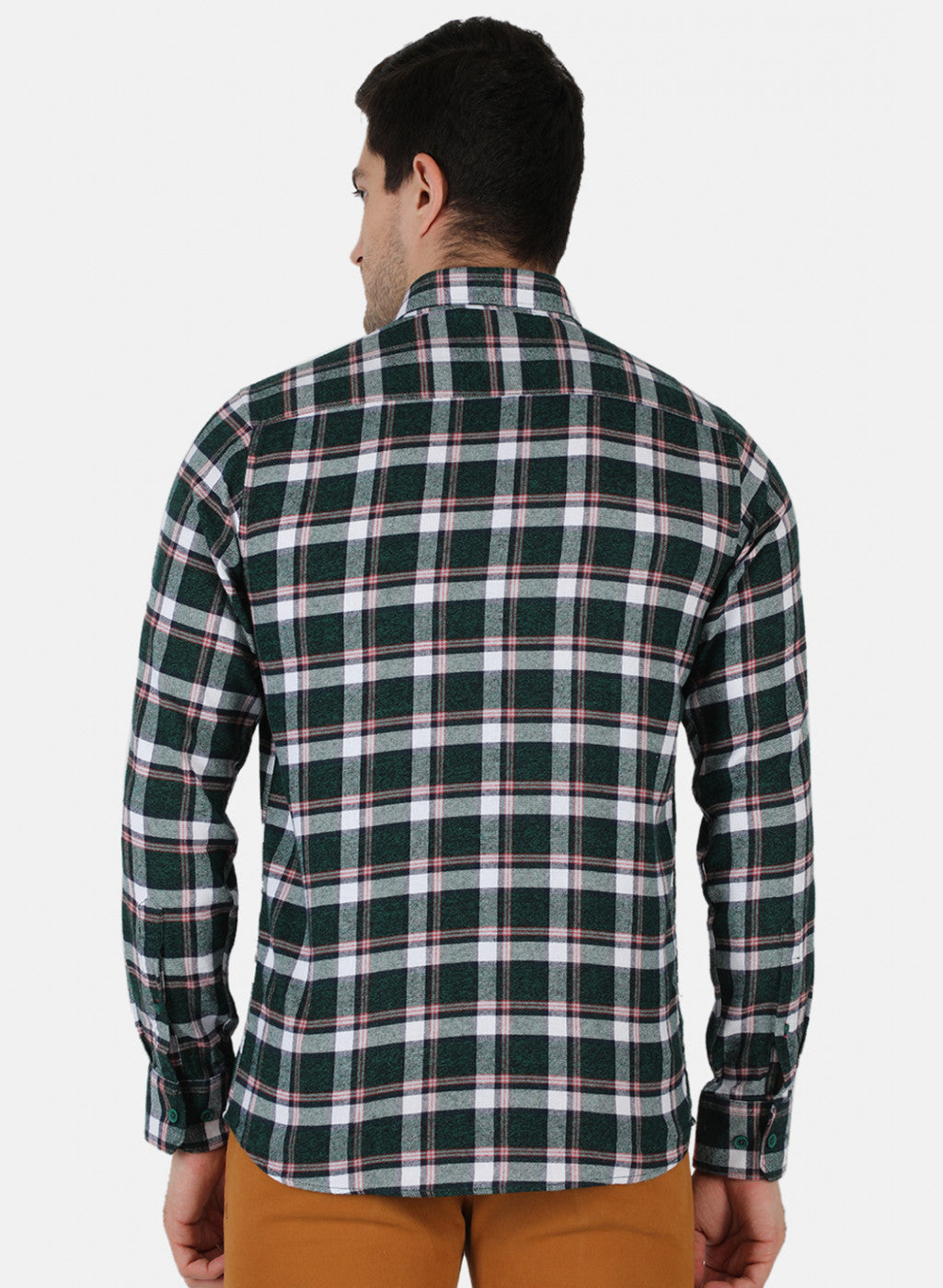 Men Green Check Shirt