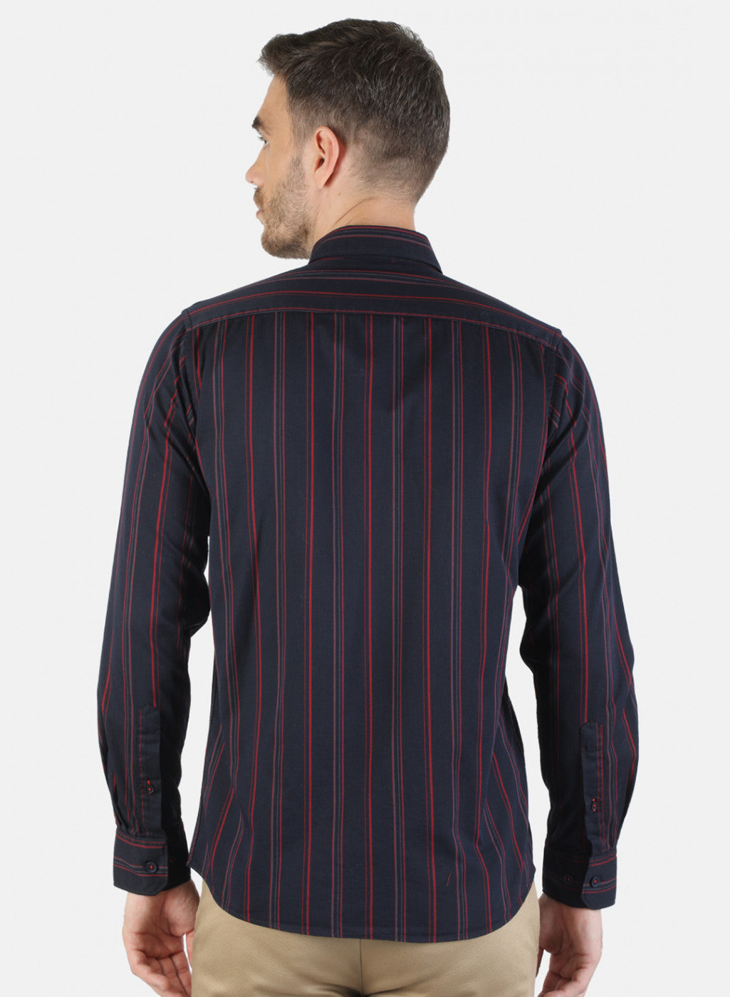 Men NAvy Blue Stripe Shirt