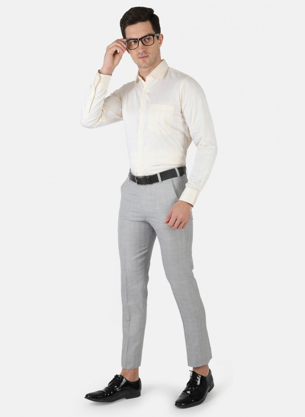 Men Yellow Check Shirt