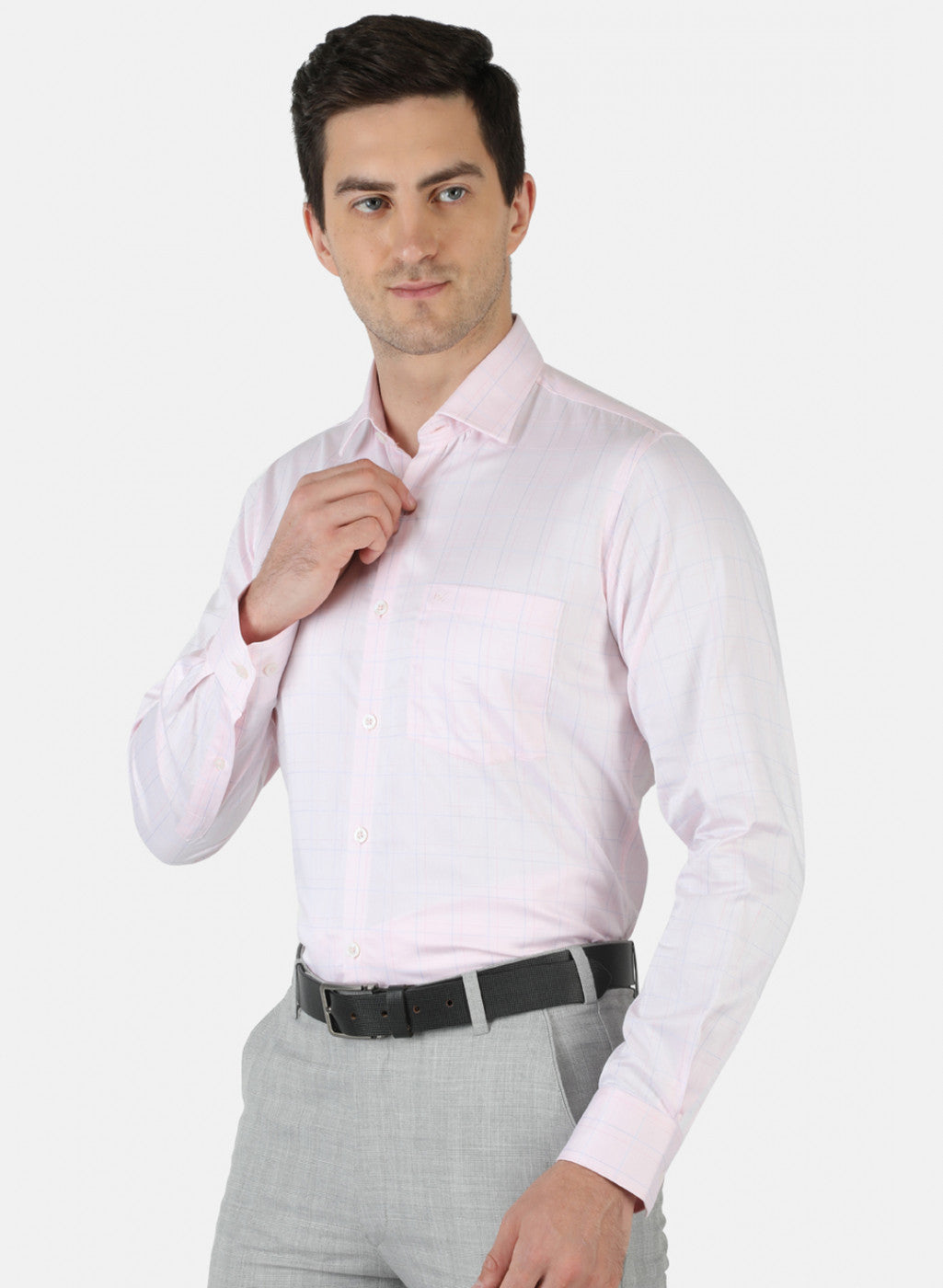 Men Pink Check Shirt