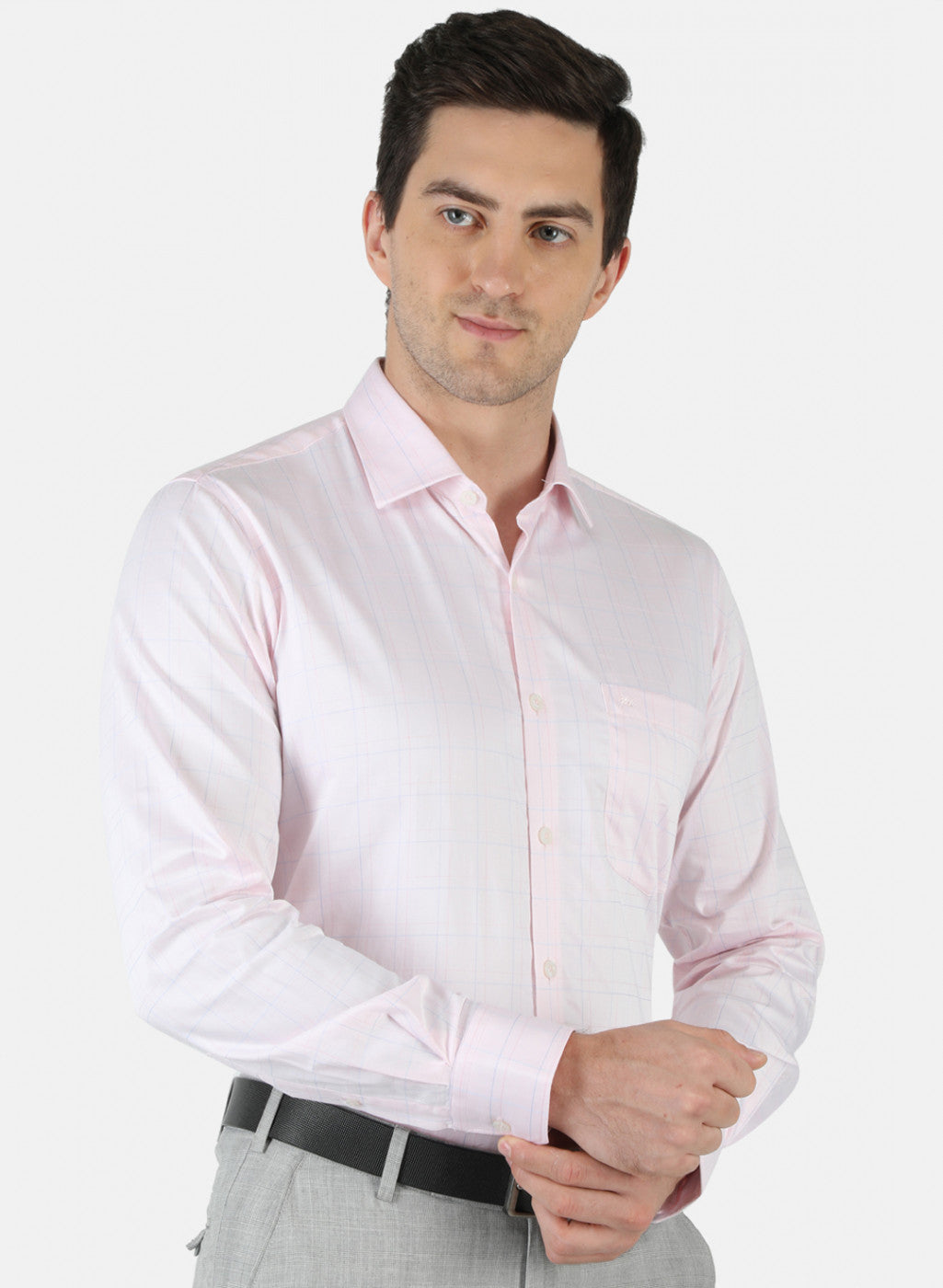 Men Pink Check Shirt