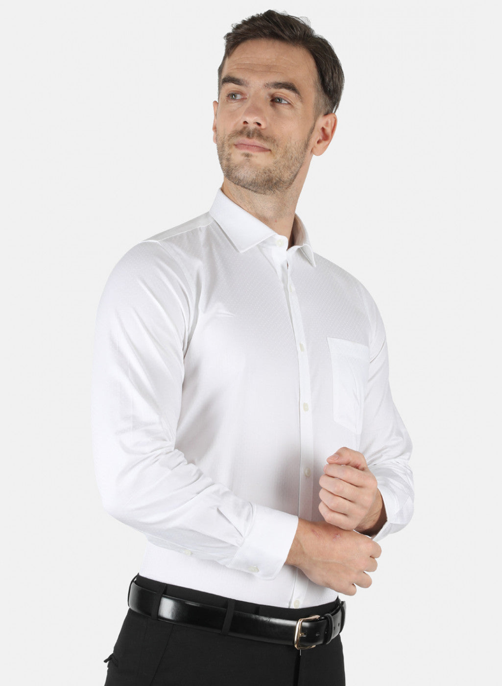 Men White Printed Shirt