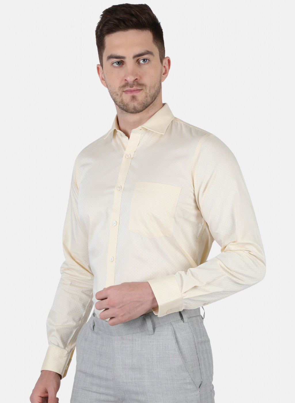 Men Yellow Zig-Zag Shirt