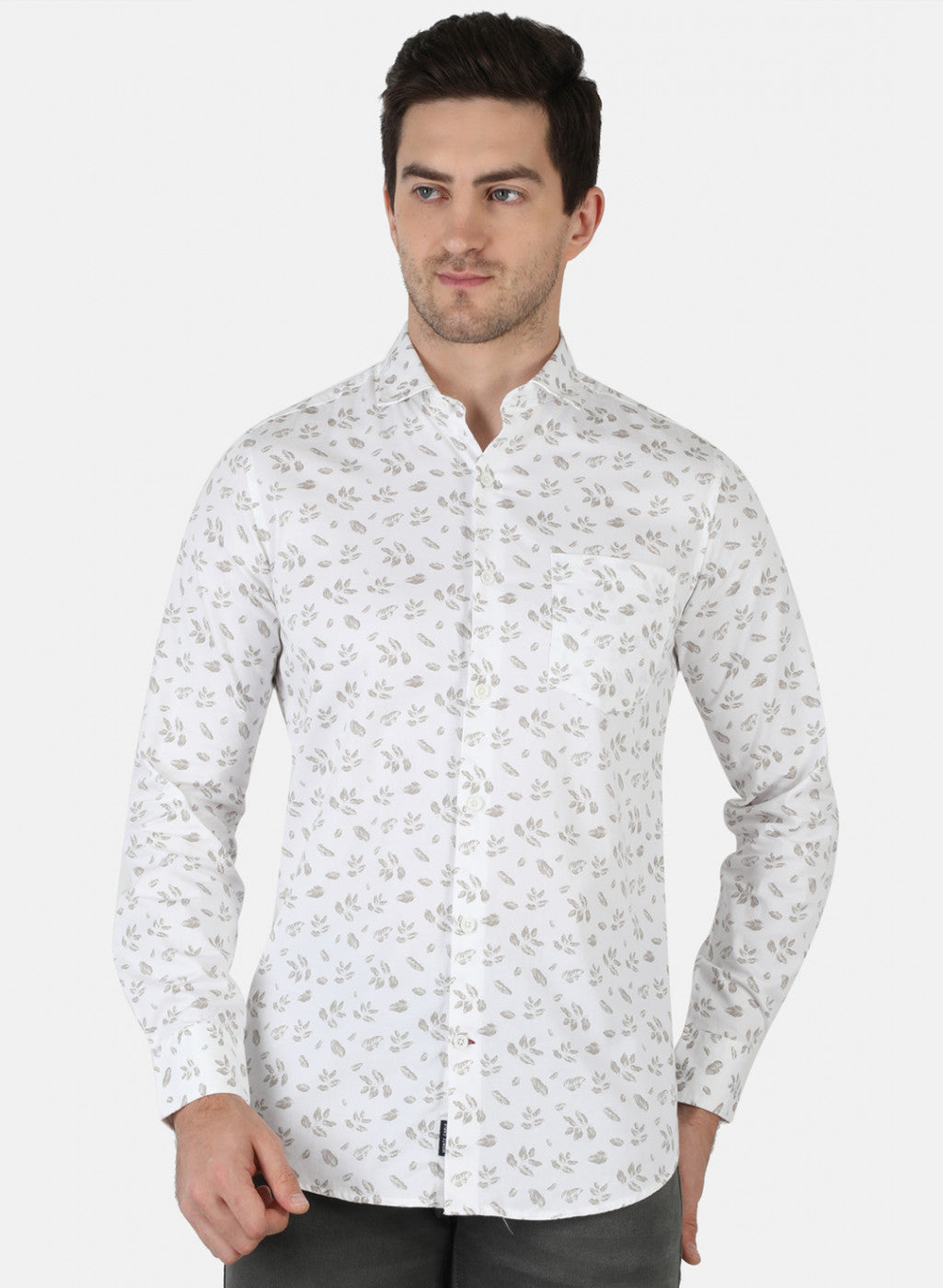 Men White Printed Shirt