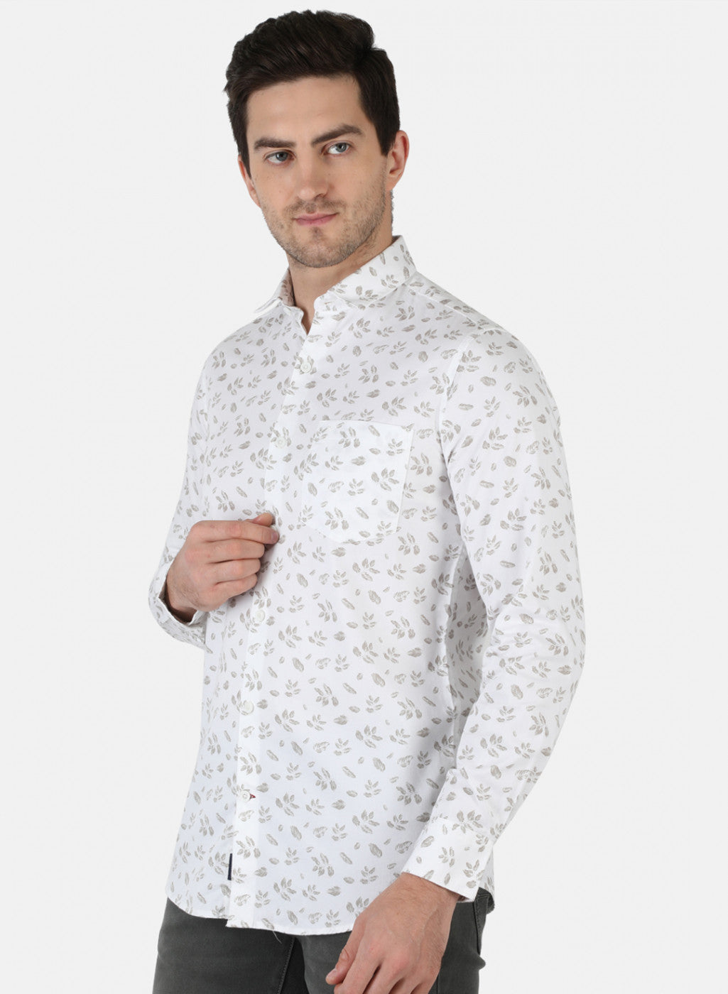 Men White Printed Shirt