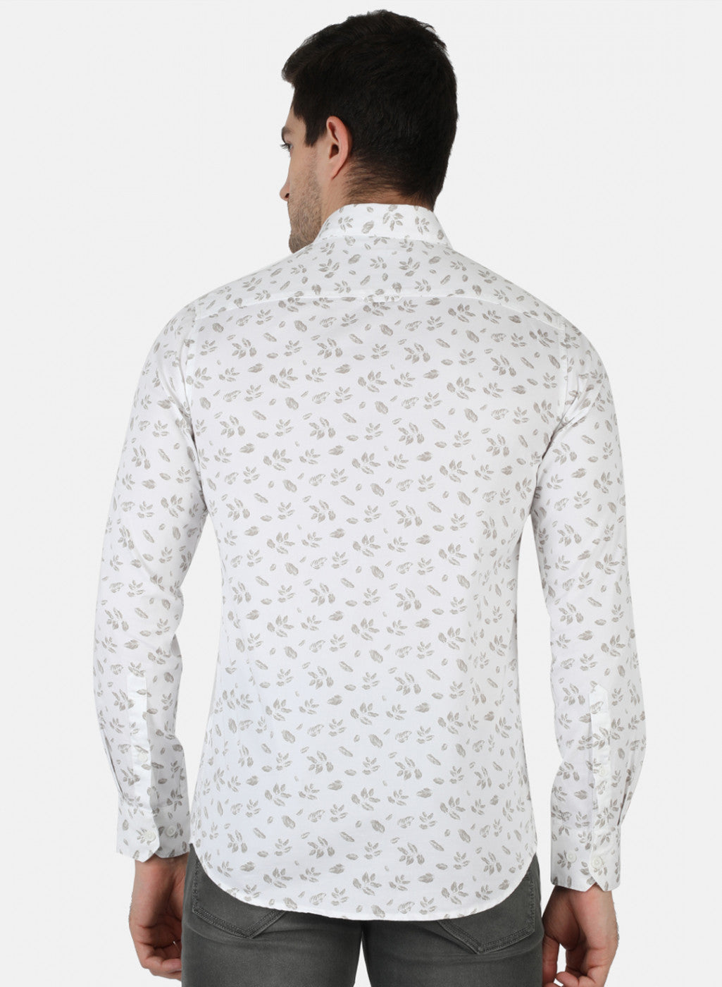 Men White Printed Shirt