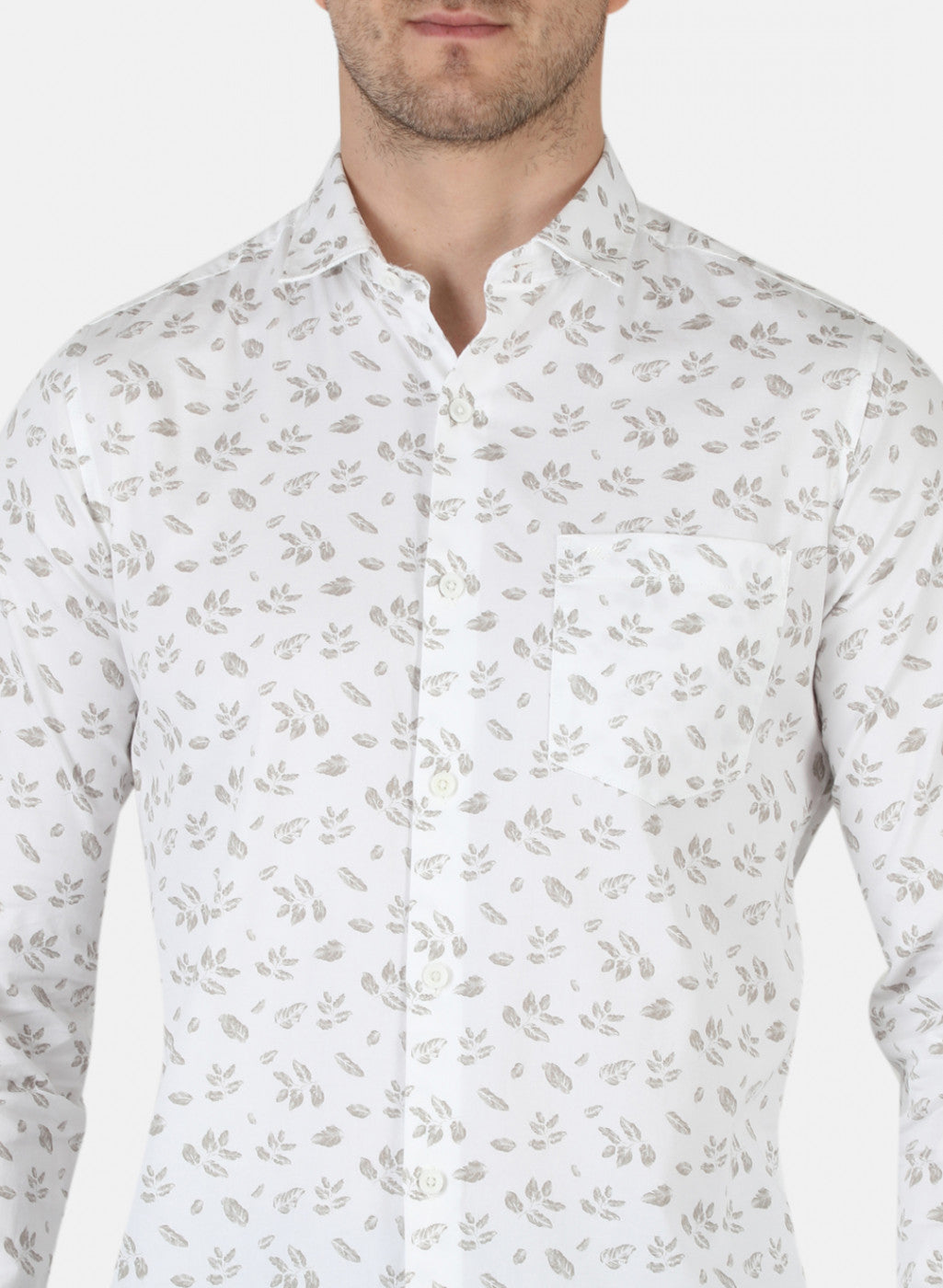 Men White Printed Shirt