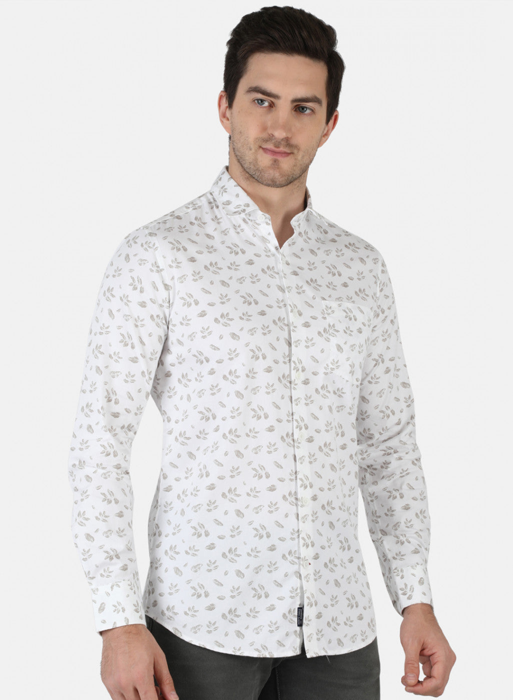 Men White Printed Shirt