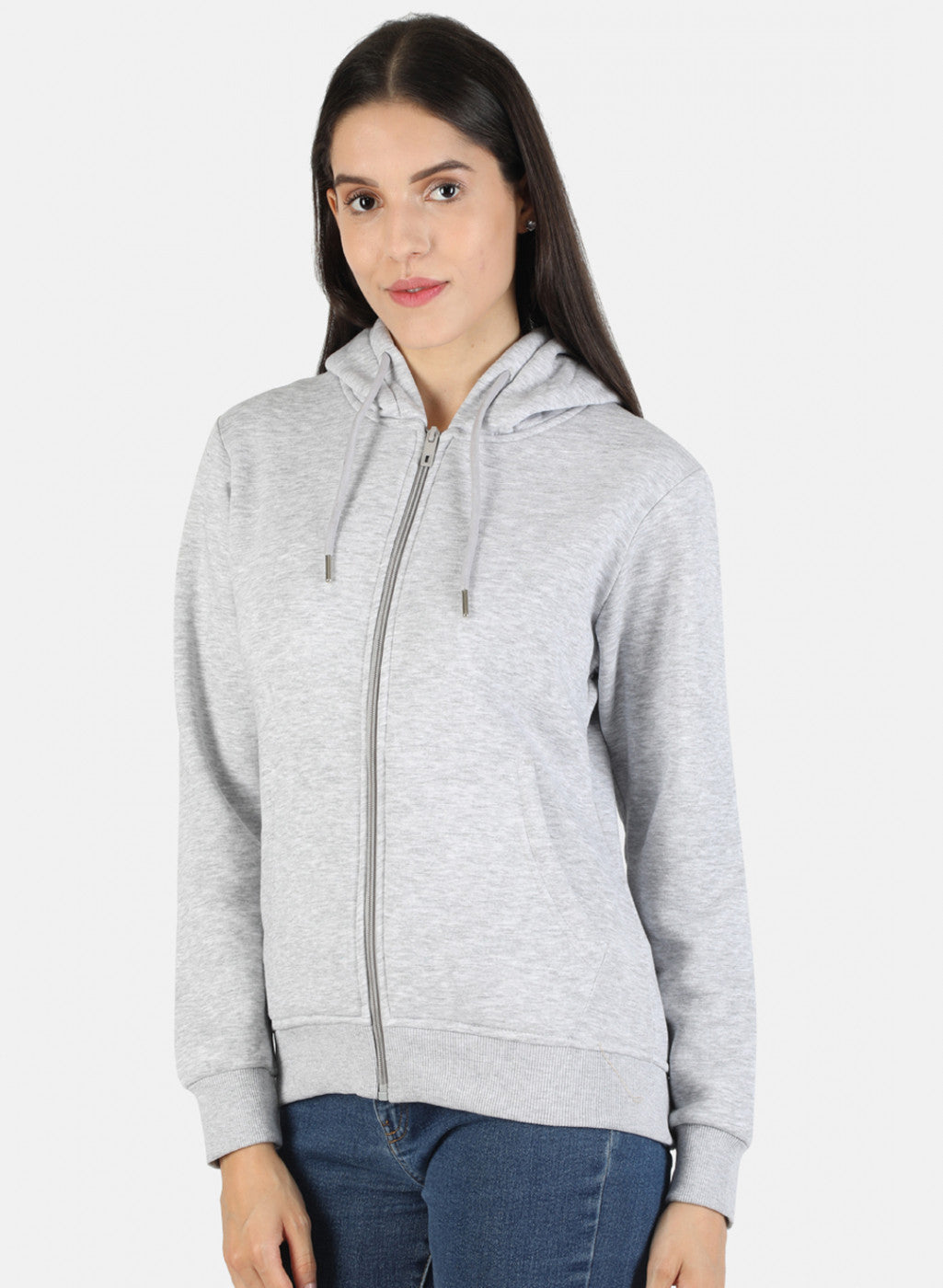 Women Grey Solid Sweatshirt