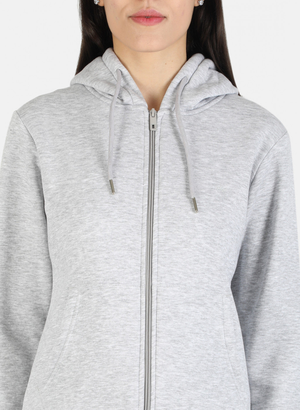 Women Grey Solid Sweatshirt