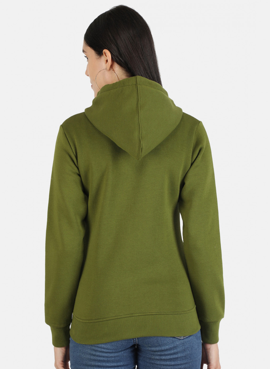 Women Green Solid Sweatshirt